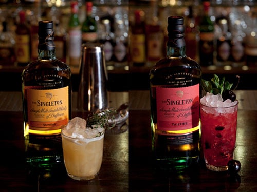 Singleton of Dufftown Sunray and Tailfire cocktails