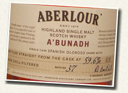 Aberlour a'Bunadh Batch 37 Label