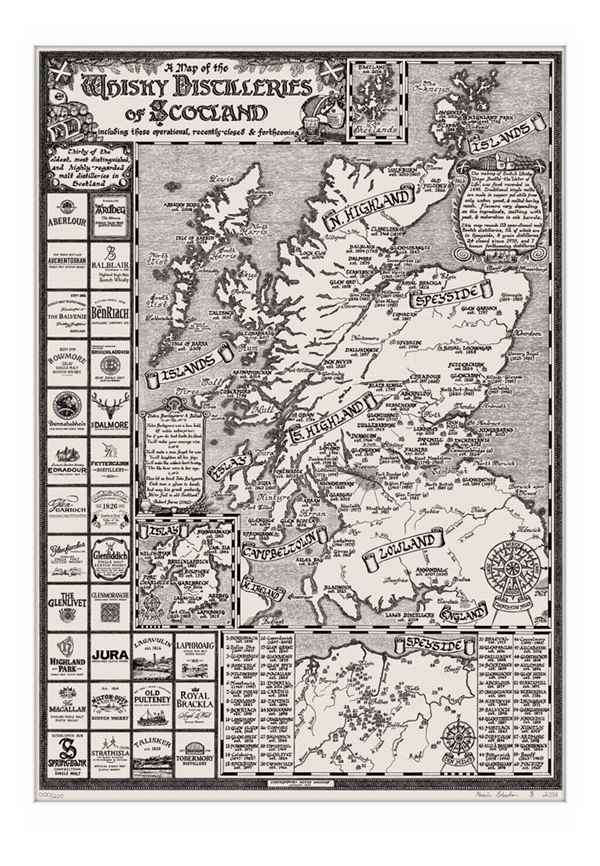 Map of the Whisky Distilleries of Scotland