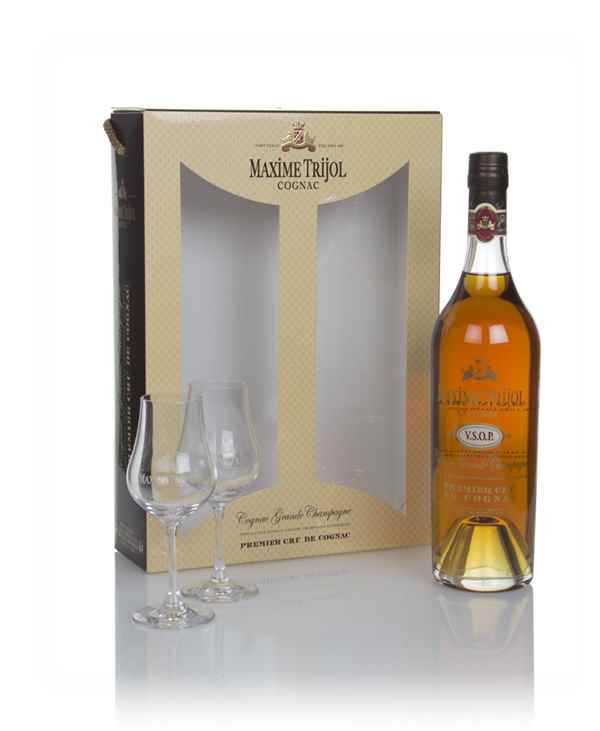 Maxime Trijol VSOP Grande Champagne Gift Pack with 2x Glasses