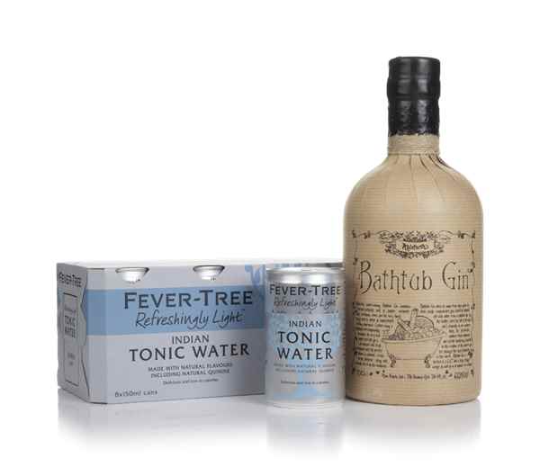 Bathtub Gin and Fever-Tree Refreshingly Light Indian Tonic Water Fridge Pack Bundle