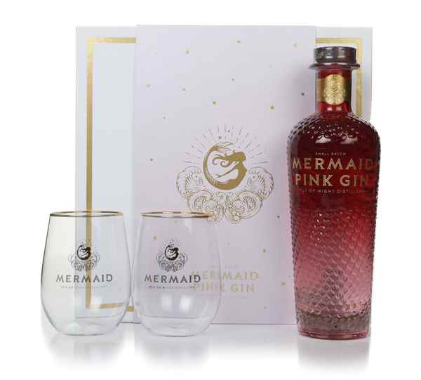 Mermaid Pink Gin Gift Pack with 2x Glasses