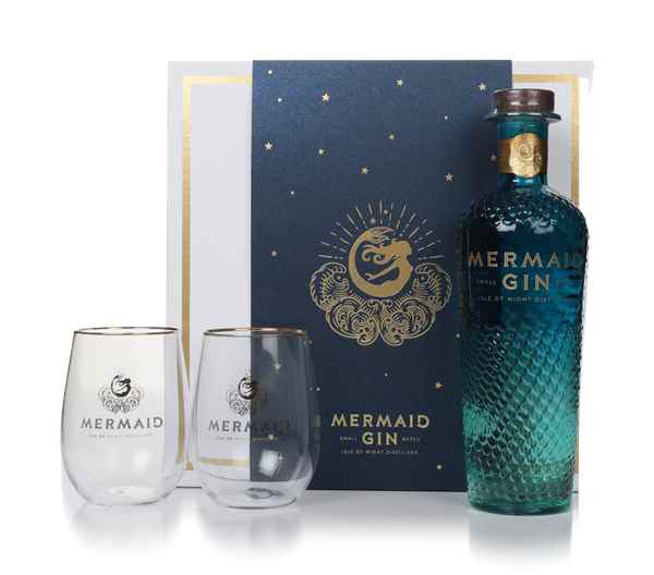Mermaid Gin Gift Pack with 2x Glasses