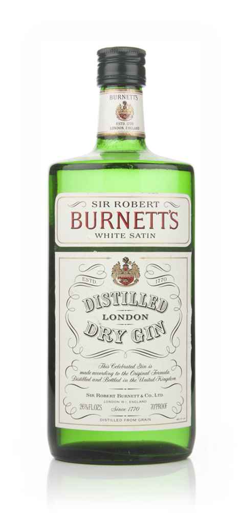 Burnett's White Satin London Dry Gin - 1970s