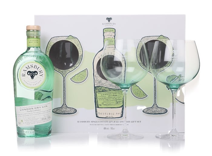 Ramsbury Gin Gift Set with 2x Glasses