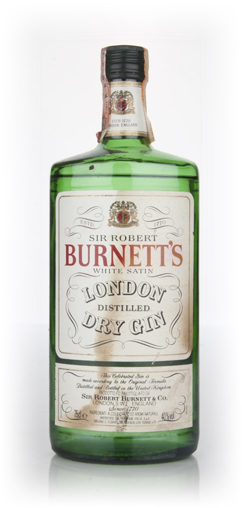 Burnett's White Satin Gin - 1970s (Faded Label)