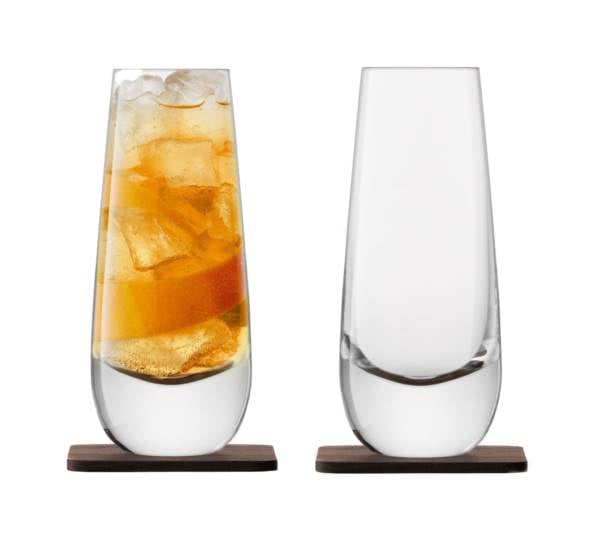 LSA Whisky Islay Mixer Glasses & Walnut Coasters (Set of Two) product image