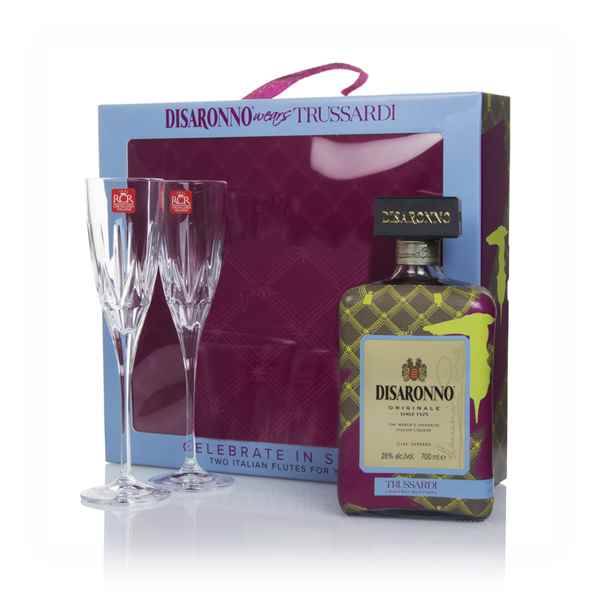 Disaronno Wears Trussardi Gift Set with 2x Glasses
