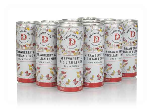 Didsbury Gin Strawberry & Sicilian Lemon Gin & Tonic (12 x 250ml)