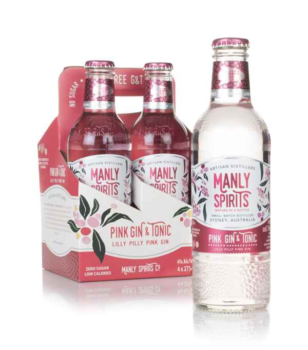 Manly Spirits Co. Lilly Pilly Pink Gin & Tonic (4 x 275ml)
