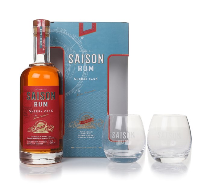 Saison Rum Sherry Cask Gift Set with 2x Glasses
