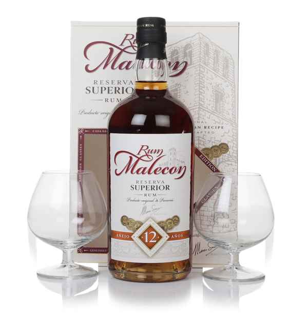 Malecon 12 Year Old Reserva Superior Gift Pack with 2x Glasses