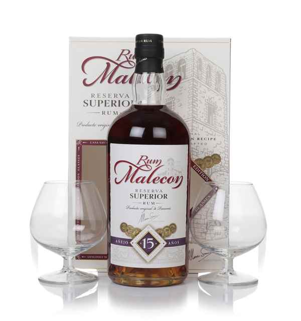 Malecon 15 Year Old Reserva Superior Gift Set with 2x Glasses