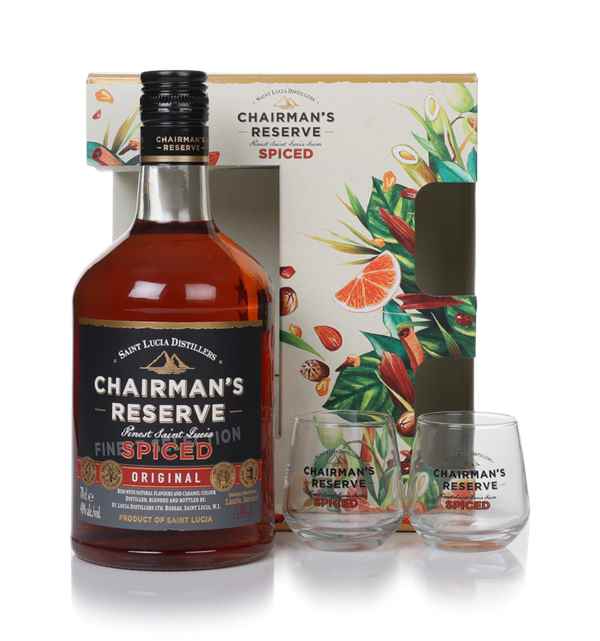 Chairman's Reserve Spiced Rum Gift Set with 2 x Glasses