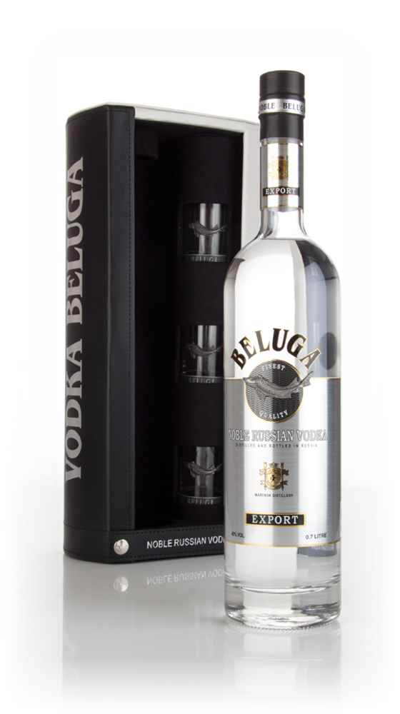 Beluga Noble Russian Vodka Gift Pack with 3x Glasses