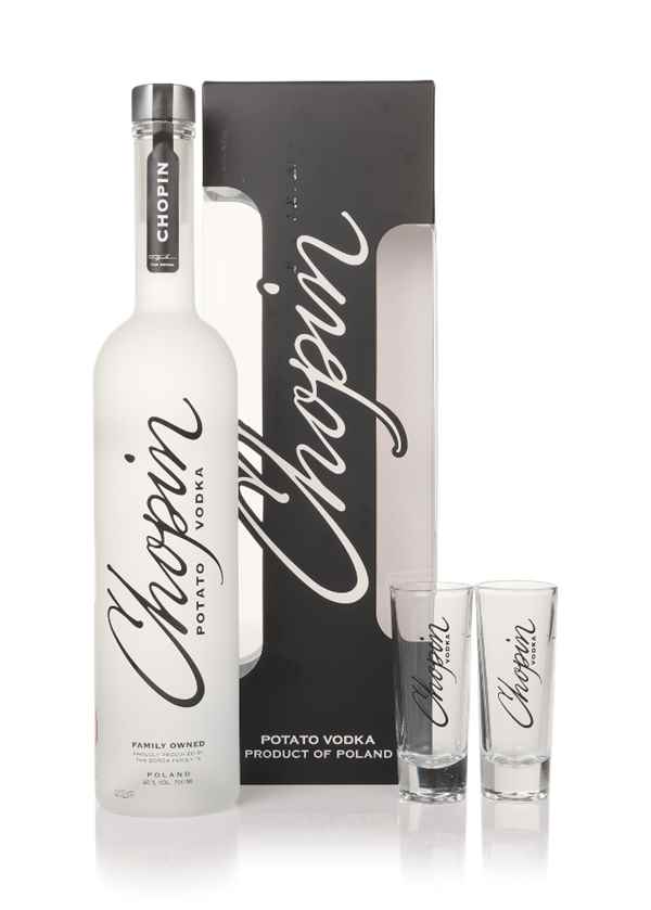 Chopin Potato Vodka with 2x Shot Glasses