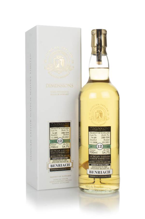 Benriach 12 Year Old 2008 (cask 74189) - Dimensions (Duncan Taylor) product image