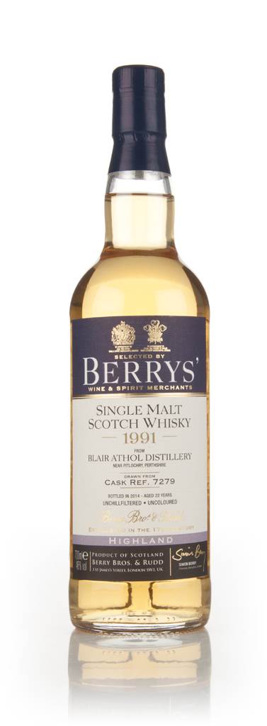 Blair Athol 22 Year Old 1991 (cask 7279) (Berry Bros. & Rudd) product image