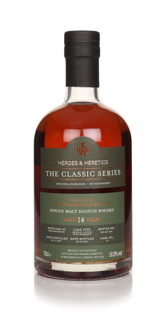 Bruichladdich 14 Year Old 2007 (cask 10) - The Classic Series (Heroes & Heretics) product image