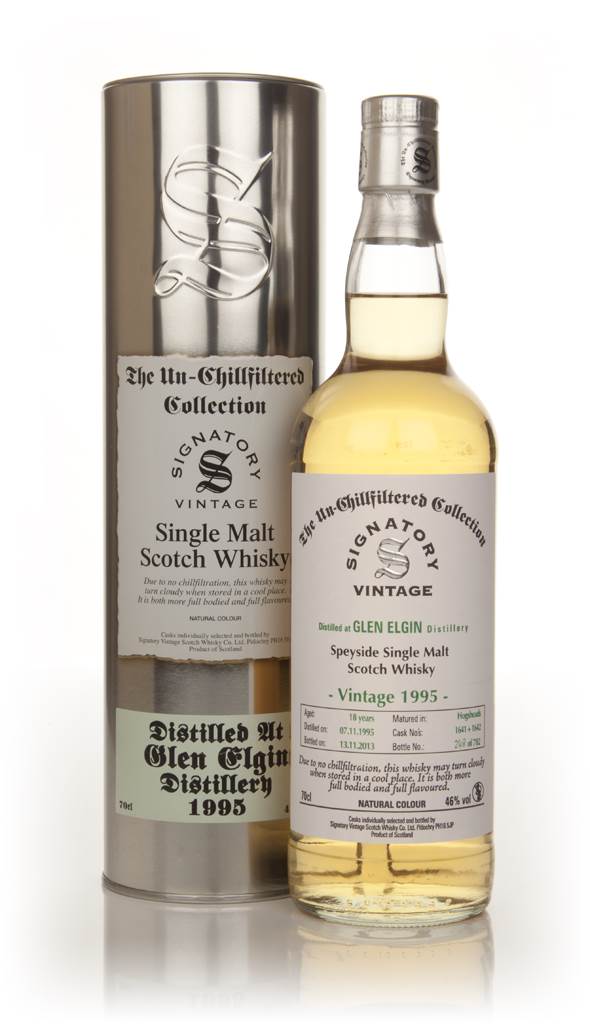 Glen Elgin 18 Year Old 1995 (casks 1641+1642) - Un-Chillfiltered (Signatory) product image