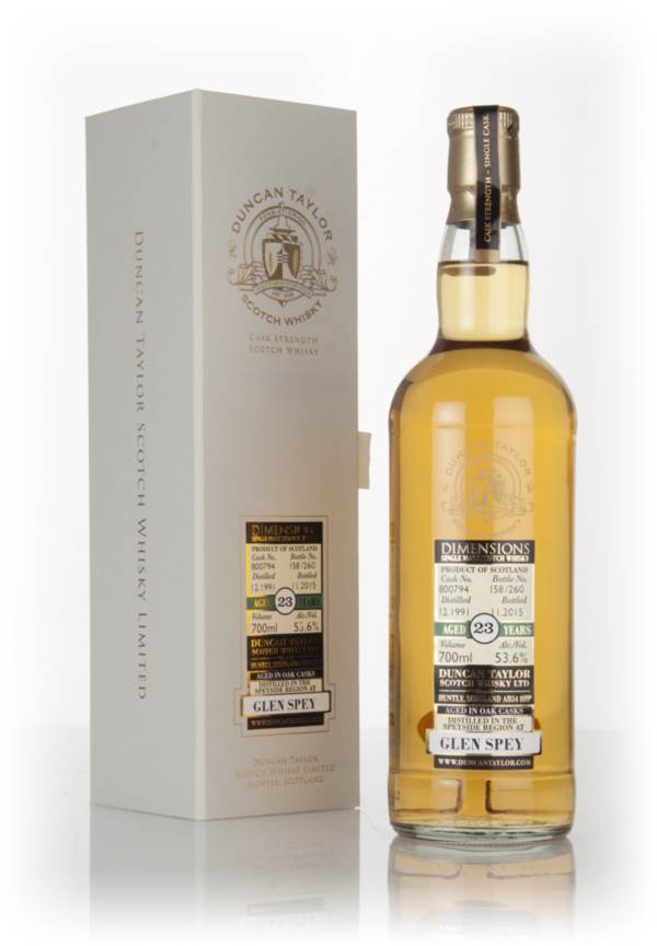 Glen Spey 23 Year Old 1991 (cask 800794) - Dimensions (Duncan Taylor) product image