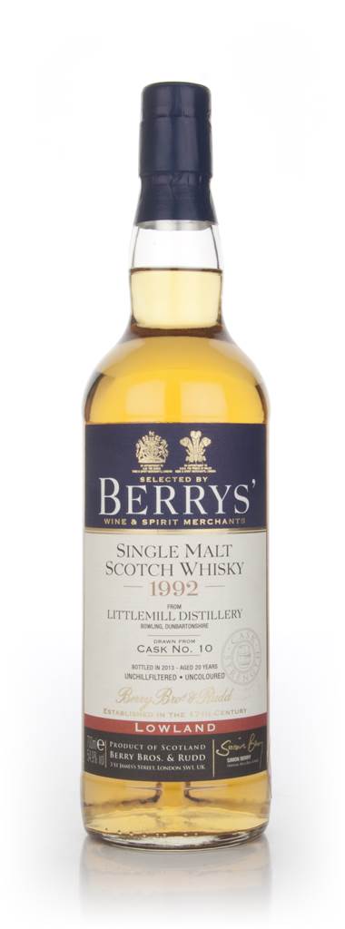 Littlemill 20 Year Old 1992 (cask 10) (Berry Bros. & Rudd) product image