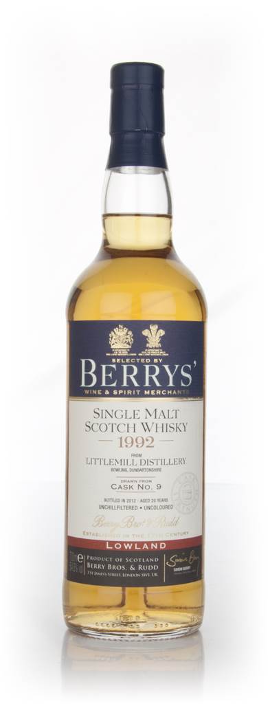 Littlemill 20 Year Old 1992 (cask 9) (Berry Bros. & Rudd) product image