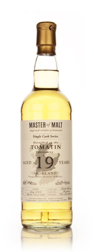 Tomatin 19 Year Old - Single Cask (Master of Malt) product image