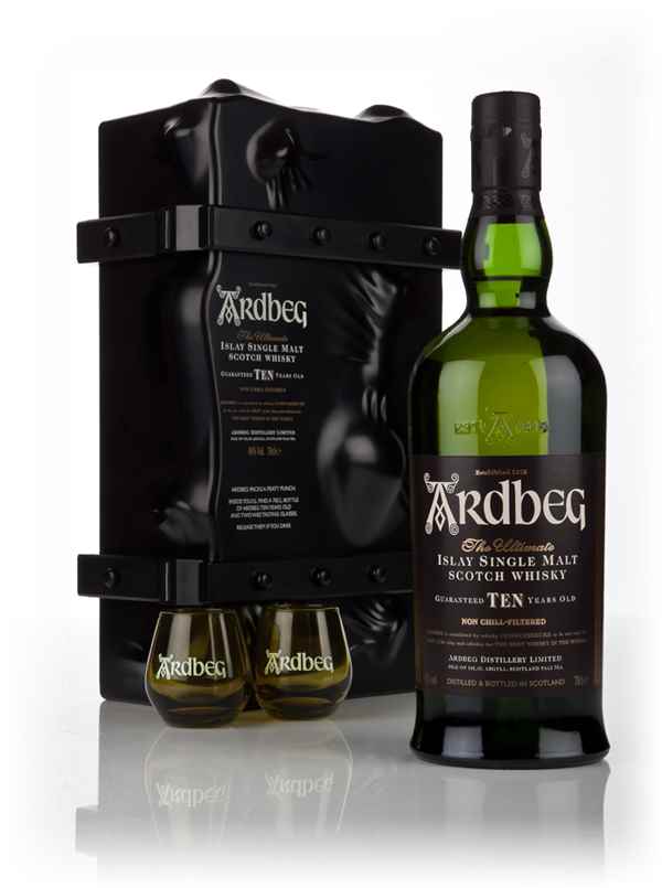 Ardbeg 10 Year Old Escape Pack With 2 "Shortie" Glasses