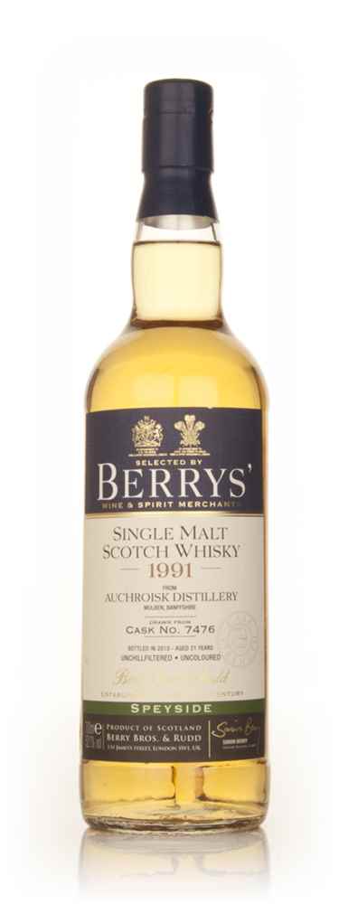 Auchroisk 21 Year Old 1991 (cask 7476) (Berry Bros. & Rudd)