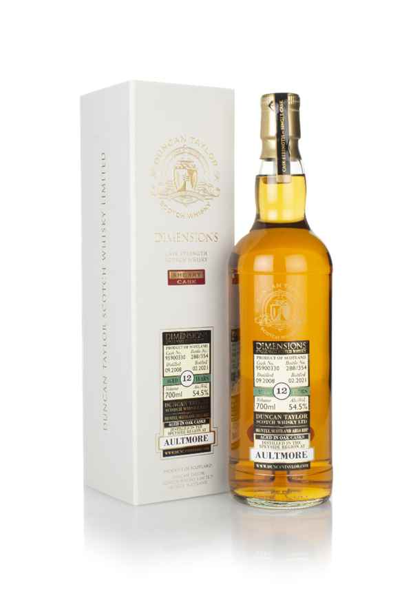 Aultmore 12 Year Old 2008 (cask 95900330) - Dimensions (Duncan Taylor)
