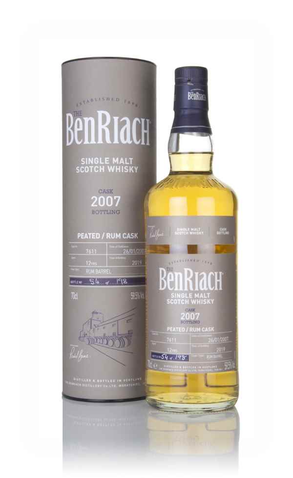 Benriach 12 Year Old 2007 (cask 7611) - Peated, Rum Cask