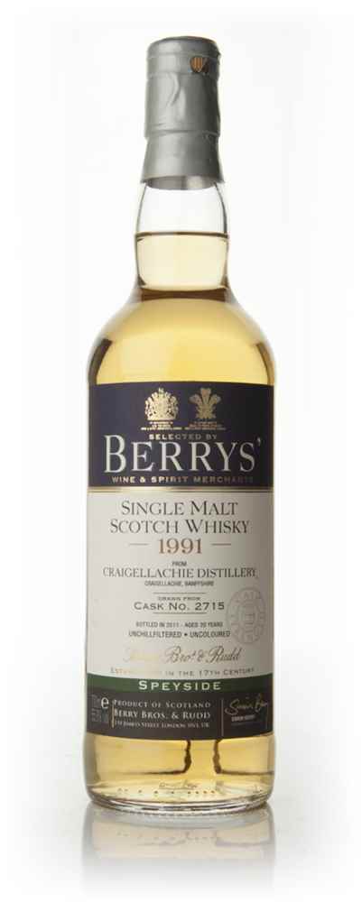 Craigellachie 20 Year Old 1991 (Berry Bros. & Rudd)