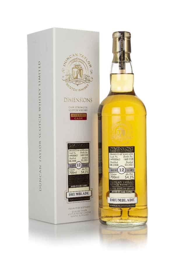 Drumblade 12 Year Old 2008 (cask 14900063) - Dimensions (Duncan Taylor)