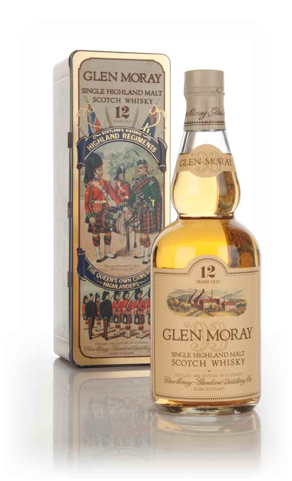 Glen Moray 12 Year Old - Highland Regiments Queen's Own Cameron Highlanders - 1980s