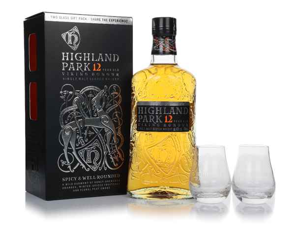 Highland Park 12 Year Old - Viking Honour Glass Gift Set with 2x Peedie Glasses