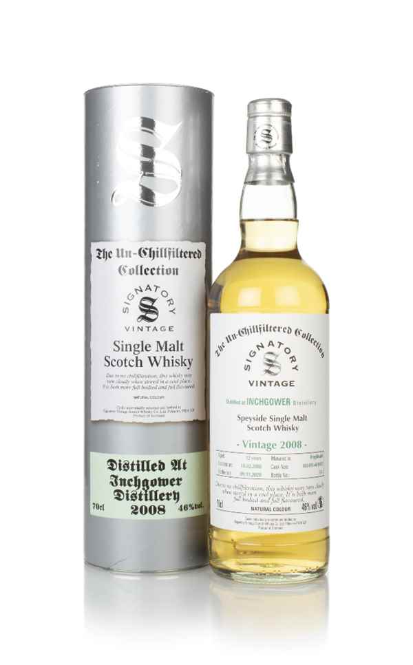 Inchgower 12 Year Old 2008 (casks 801491 & 801492) - Un-Chillfiltered Collection (Signatory)