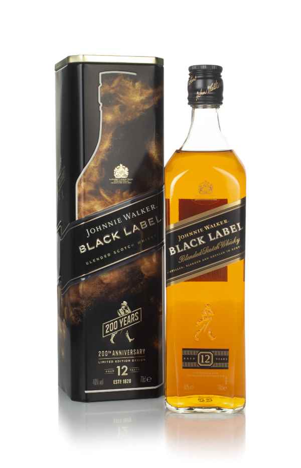 Johnnie Walker Black Label 12 Year Old with Gift Tin 200th Anniversary Edition