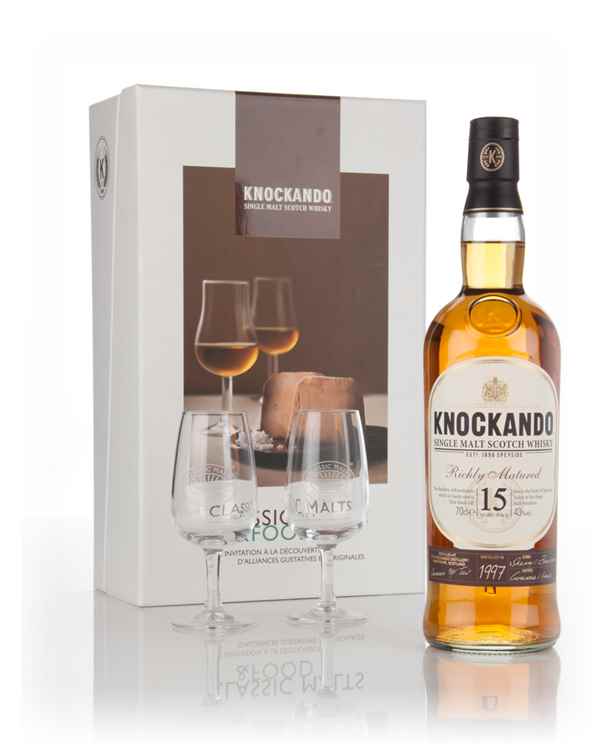 Knockando 15 Year Old 1997 - Classic Malts & Food Gift Set with 2x Glasses