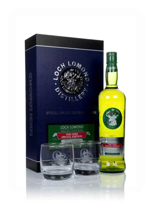 Loch Lomond The Open Special Edition Distiller's Cut Gift Pack with 2x Glasses