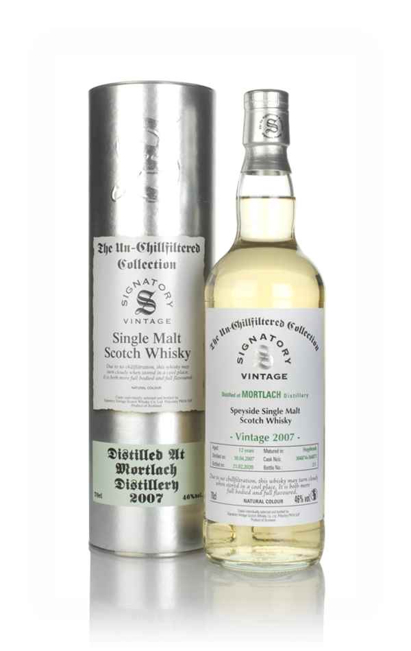 Mortlach 12 Year Old 2007 (casks 304874 & 304875) - Un-Chillfiltered Collection (Signatory)