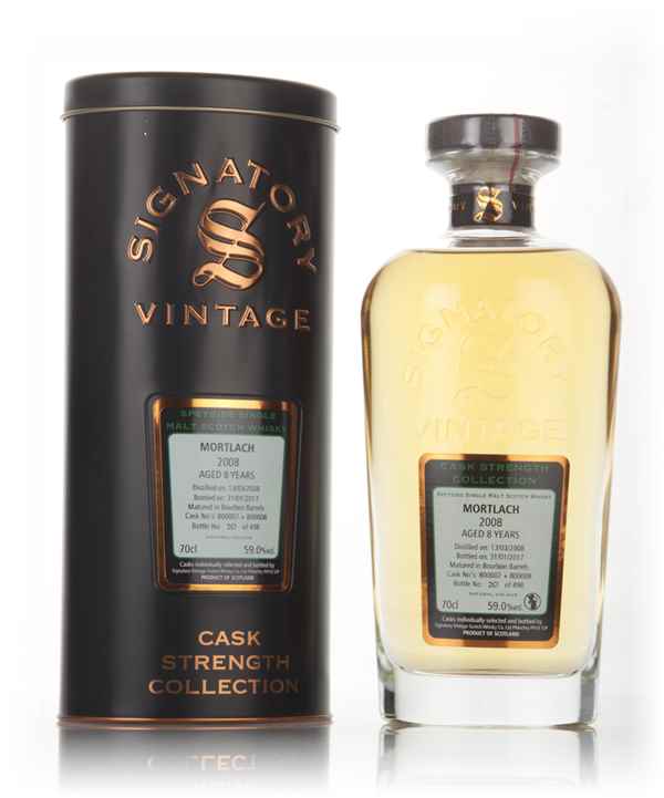 Mortlach 8 Year Old 2008 (cask 800007 & 800008) - Cask Strength Collection (Signatory)