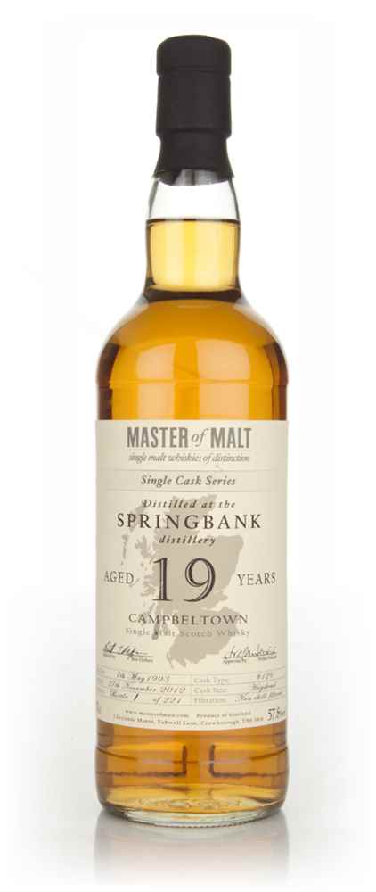 Springbank 19 Year Old Cask 129 - Single Cask (Master of Malt)