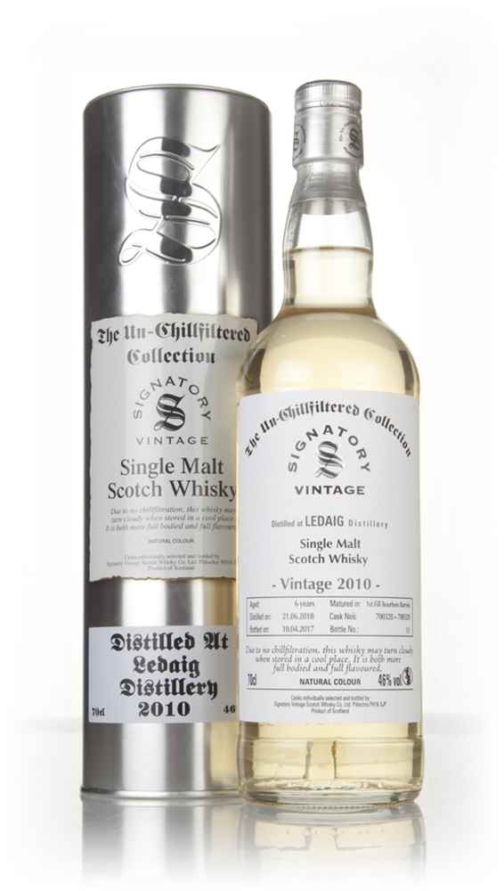 Ledaig 6 Year Old 2010 (casks 700328 & 700329) - Un-Chillfiltered Collection (Signatory)