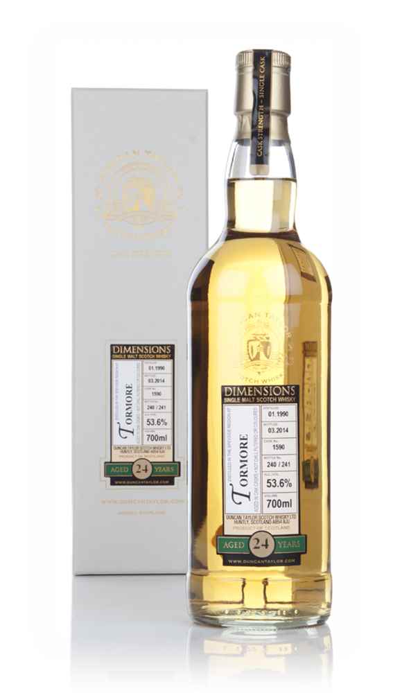 Tormore 24 Year Old 1990 (cask 1590) - Dimensions (Duncan Taylor)