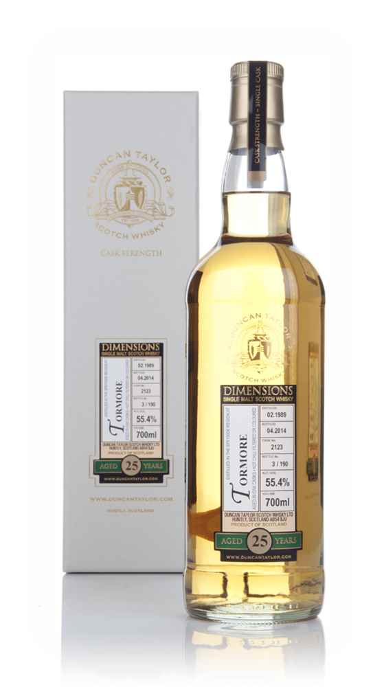 Tormore 25 Year Old 1989 (cask 2123) - Dimensions (Duncan Taylor)