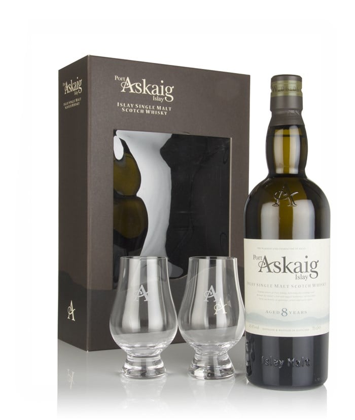 Port Askaig 8 Year Old Gift Pack with 2x Glasses