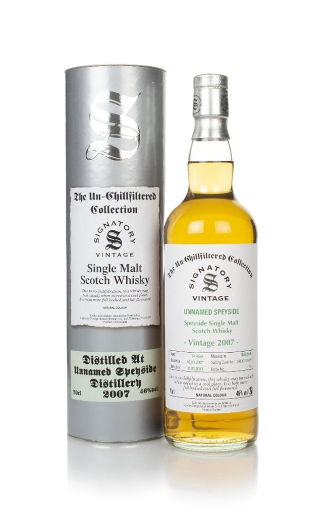 Unnamed Speyside 14 Year Old 2007 (cask DRU17/A190#9) - Un-Chillfiltered Collection (Signatory)