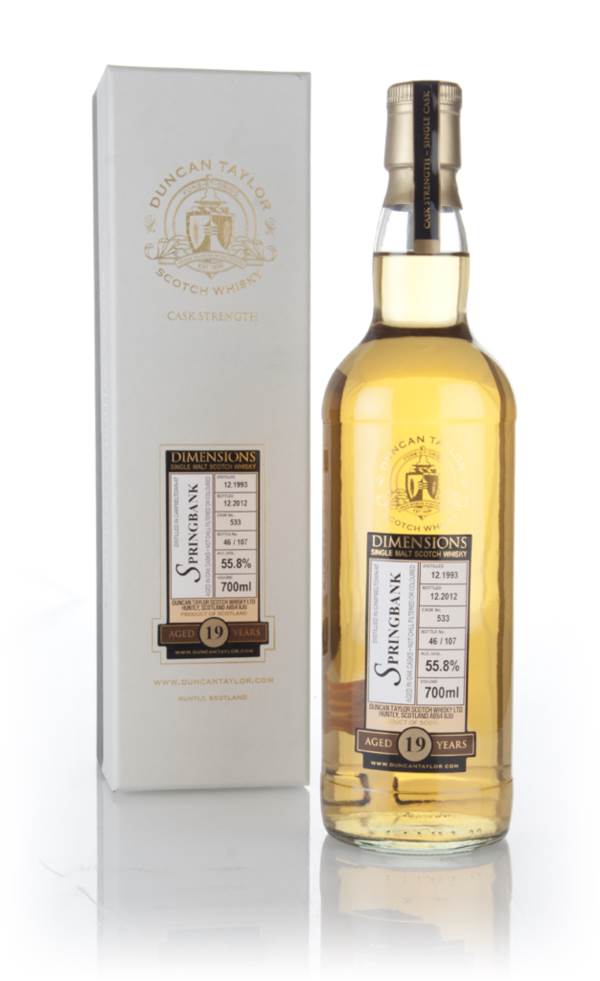 Springbank 19 Year Old 1993 (cask 533) - Dimensions (Duncan Taylor) product image