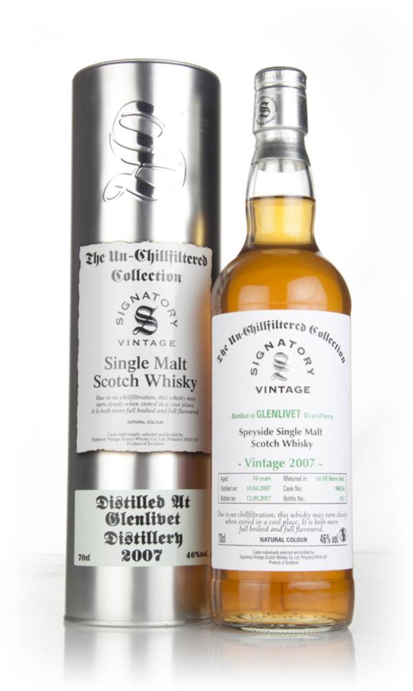Glenlivet 10 Year Old 2007 (cask 900254) - Un-Chillfiltered Collection (Signatory) product image